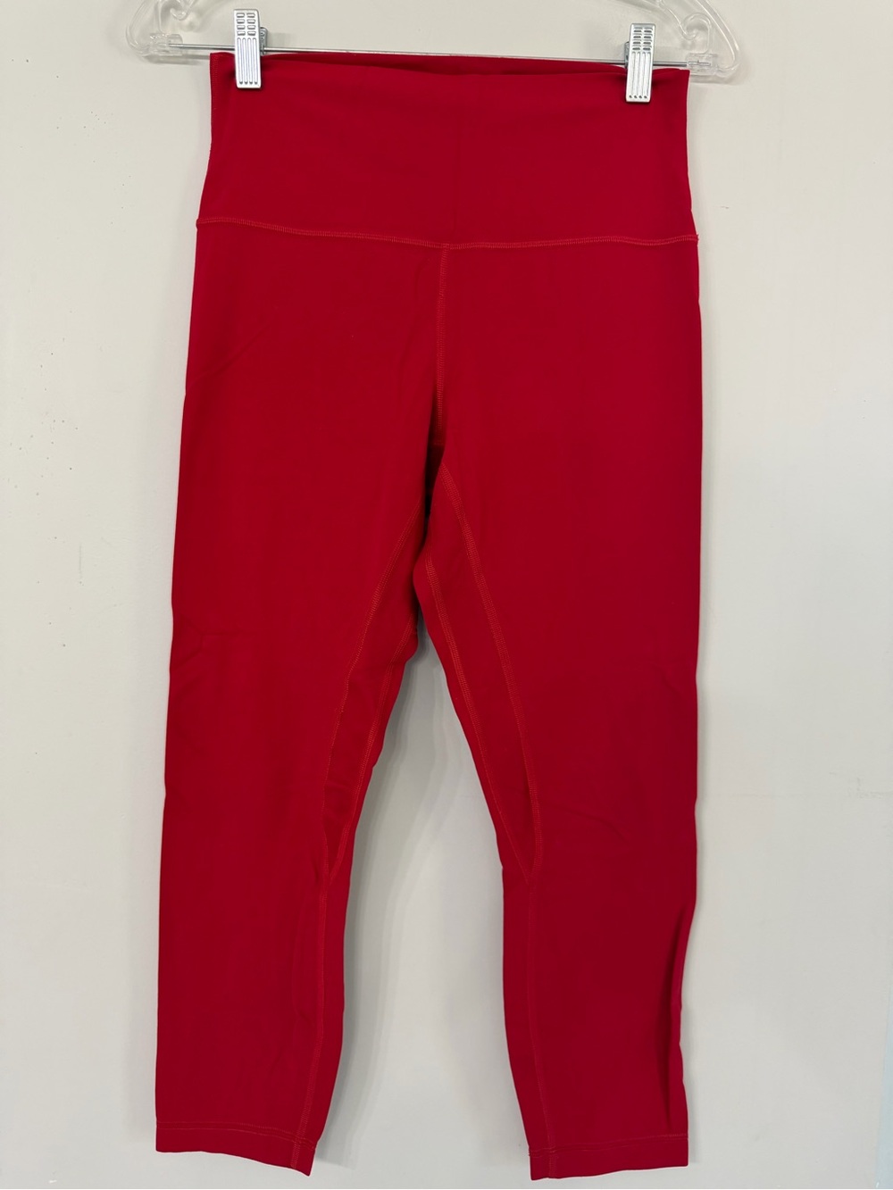 Lululemon Women’s 8 Red Crop Wide Waistband Leggings gym yoga active lounge